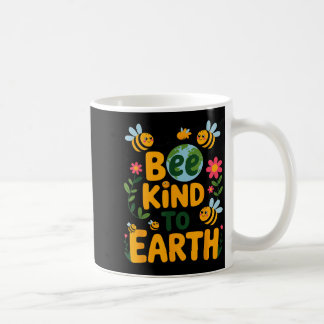 Bee kind to earth - cute bees flowers planet kids coffee mug