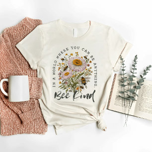 Bee Kind - Vintage Bee and Wild Flowers T-Shirt