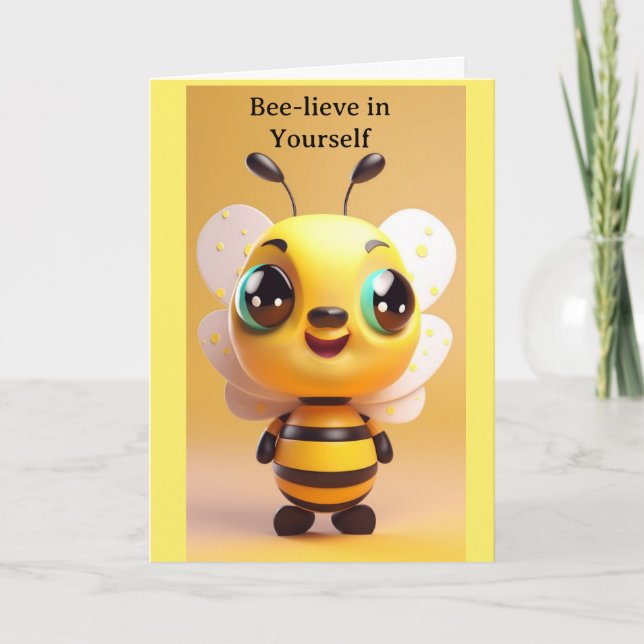 Bee-lieve Honey Bee Greeting Card (Front)