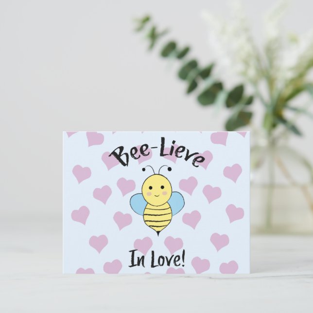 Bee Lieve In Love Holiday Postcard (Standing Front)
