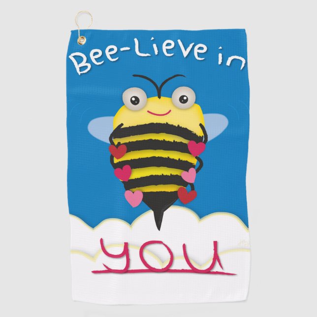 Bee-Lieve in You Golf Towel (Front)