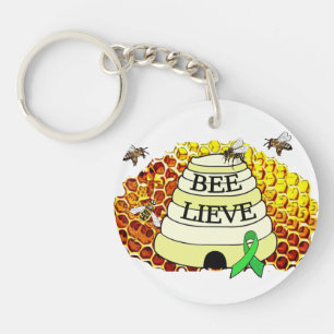 Bee-Lieve Lyme Disease Awareness Key Chain