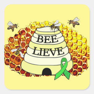 Bee-Lieve Lyme Disease Awareness Stuff Square Sticker