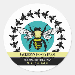 Bee Logo - Beeyard, Honey Farm Product Label