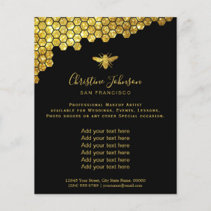 bee logo on black background flyer