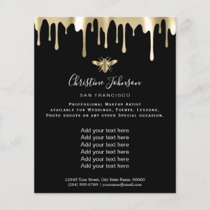 bee logo on black background flyer