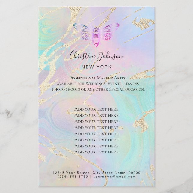 bee logo on faux iridescent effect flyer (Front)