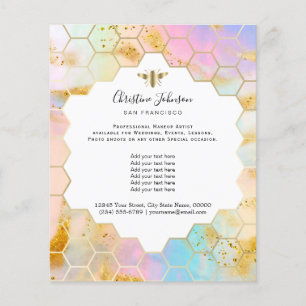 bee logo pastel colors honeycomb flyer