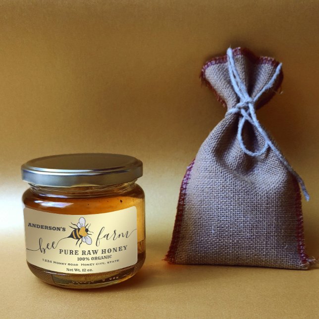 Bee logo script bee farm honey jar label (Creator Uploaded)