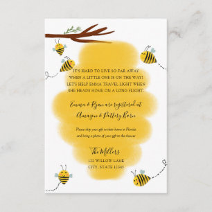 Bee Long distance baby shower insert