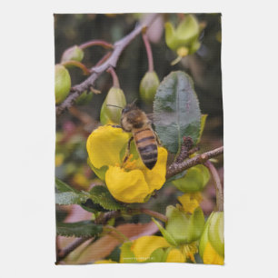 Bee LOVE Buttercup Yellow Flowers Tea Towel