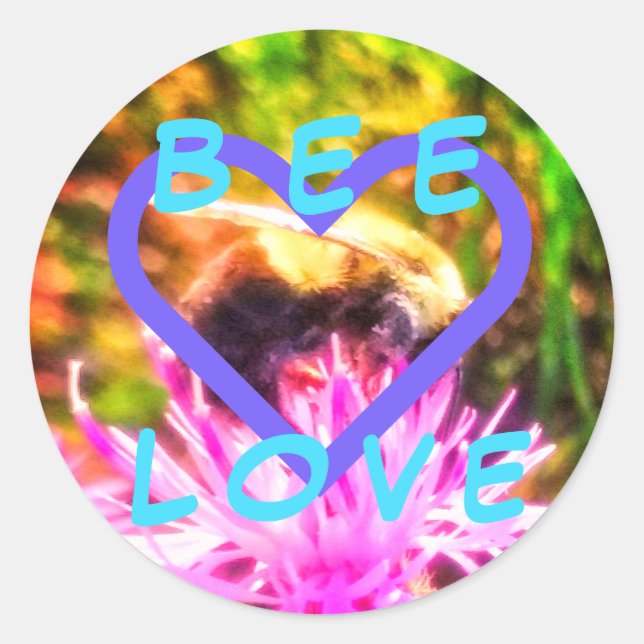 BEE LOVE lg round sticker (Front)