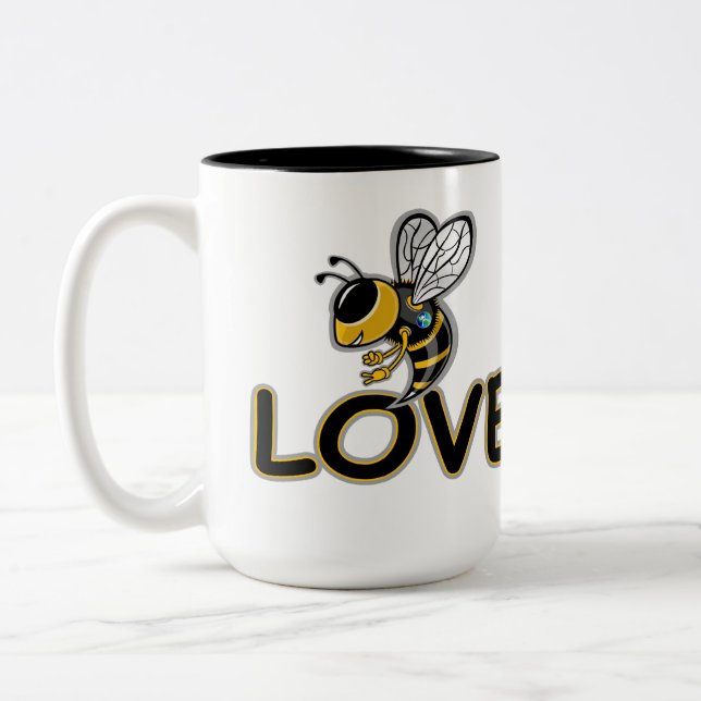 BEE LOVE  Two-Tone COFFEE MUG (Left)