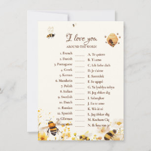 Bee love you around the world bridal game Card