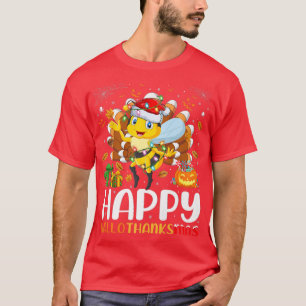 Bee Lover Halloween Christmas Happy Hallothanksmas T-Shirt