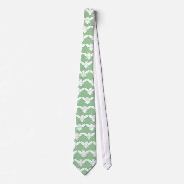 Bee Lovers Grass Green Preppy Tie (Front)
