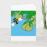 Bee Loving Pear Tree Card (Blank Inside)