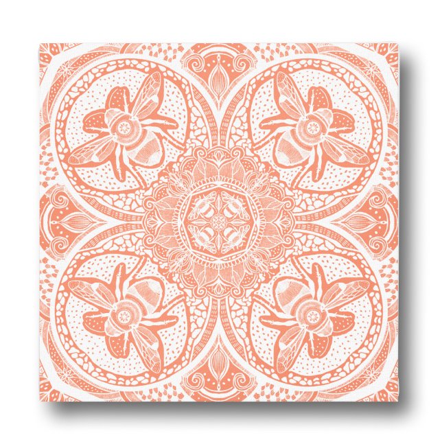 Bee Mandala Custom Color Matching Canvas Print (Creator Uploaded)