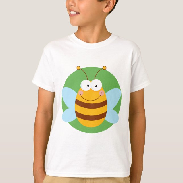 Bee Mascot Cartoon Character T-Shirt (Front)
