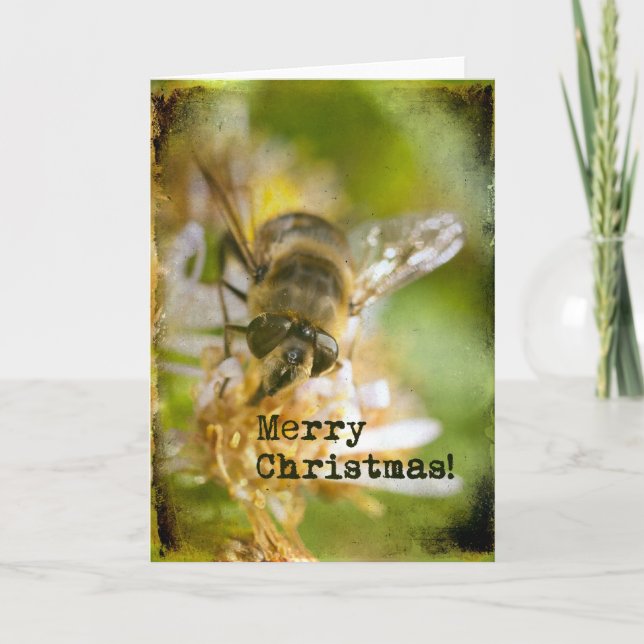 Bee Merry Christmas Holiday Card (Front)