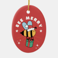 BEE MERRY CHRISTMAS TREE ORNAMENT