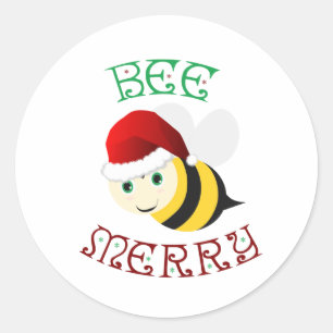 Bee Merry Classic Round Sticker