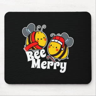 Bee Merry _ Cute Honey Bees Santa Claus _ Christma Mouse Mat