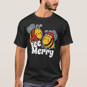 Bee Merry  Cute Honey Bees Santa Claus  Christmas T-Shirt