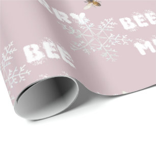 Bee Merry Dreamy Snowflakes Wrapping Paper