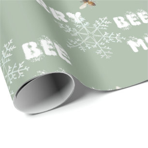 Bee Merry Dreamy Snowflakes Wrapping Paper