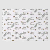 Bee Merry Evergreen Christmas Holiday Tissue Paper