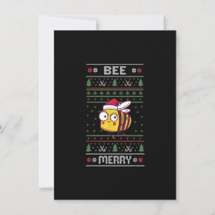 Bee Merry - Funny Bee Ugly Christmas Invitation