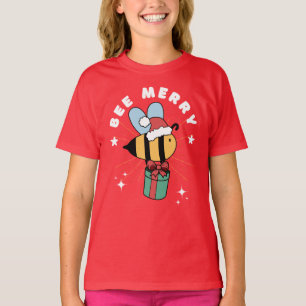 BEE MERRY FUNNY SANTA CHRISTMAS HELPER  T-Shirt