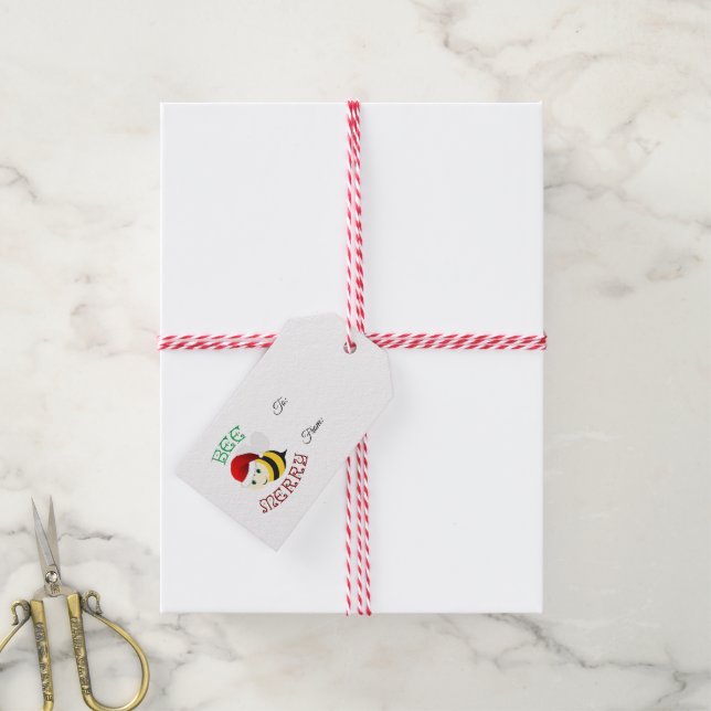 Bee Merry Gift Tags (With Twine)