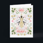 Bee Merry Holiday Card<br><div class="desc">Bee Merry this holiday season! Add your own festive greetings to this bee-friendly holiday card.</div>