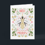 Bee Merry Holiday Card<br><div class="desc">Bee Merry this holiday season! Add your own festive greetings to this bee-friendly holiday card.</div>