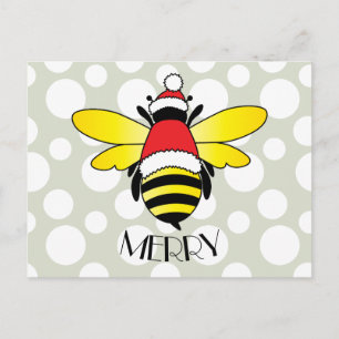 Bee Merry Holiday Postcard
