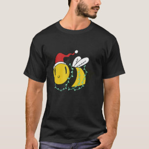 Bee Merry Honeybee Beekeeping Christmas Lights Bee T-Shirt