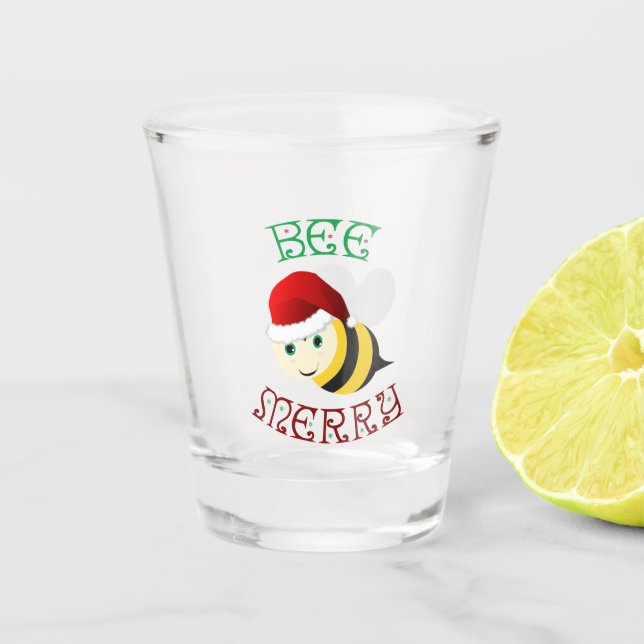 Bee Merry Shot Glass (Front)