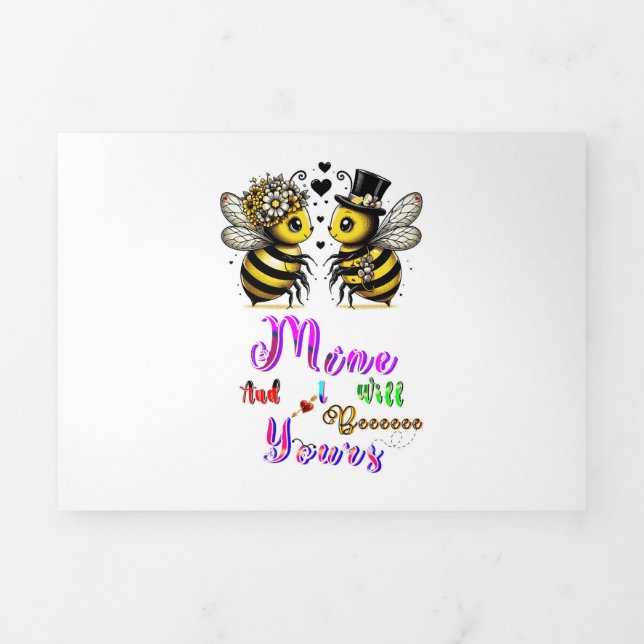 Bee Mine And I Will Bee Yours Tri-Fold Holiday Card (Cover)