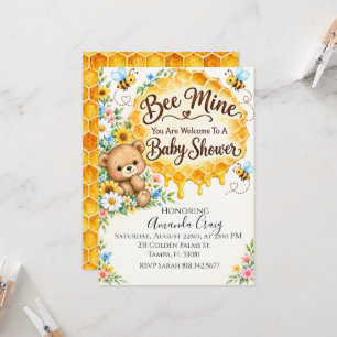 Bee Mine Baby Shower Inventation  Invitation