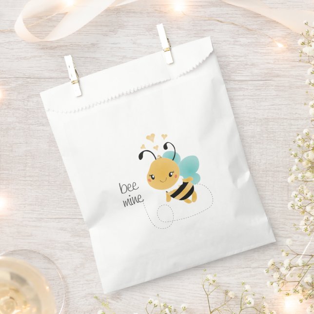 Bee Mine Bumblebee Yellow Black Favour Bags (Clipped)