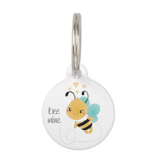 Bee Mine Bumblebee Yellow Black Pet Tag