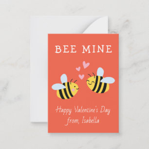 BEE MINE Classroom valentine Red Card