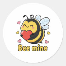 Bee Mine Cute Chubby Bumblebee Valentine Pun 