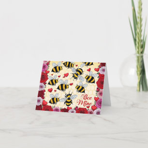 Bee Mine Floral Love Frame Holiday Card