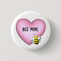 Bee Mine Fuzzy Bumblebee with Pink Puffy Heart 