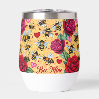 Bee Mine Golden Honey Love Stemless Wine Tumbler