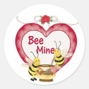 Bee Mine Honey Classic Round Sticker