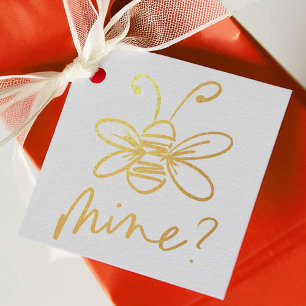 Bee Mine Illustration Valentine's Day Favour Tags